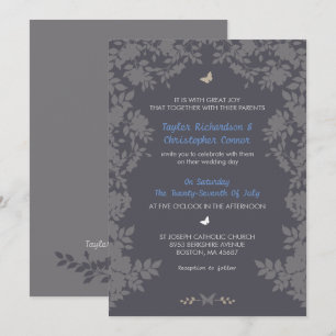 Borde de Flores Románticas   Invitaciones de Boda