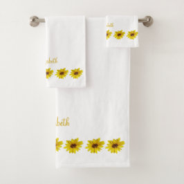 Borde de girasol en blanco con nombre