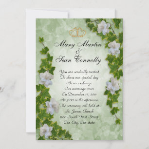 Borde de hiedra de invitación a la boda con garden