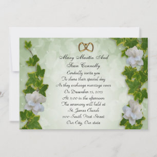 Borde de hiedra de invitación a la boda con garden