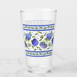 Borde de hoja de hidrangeas azules