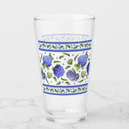 Borde de hoja de hidrangeas azules