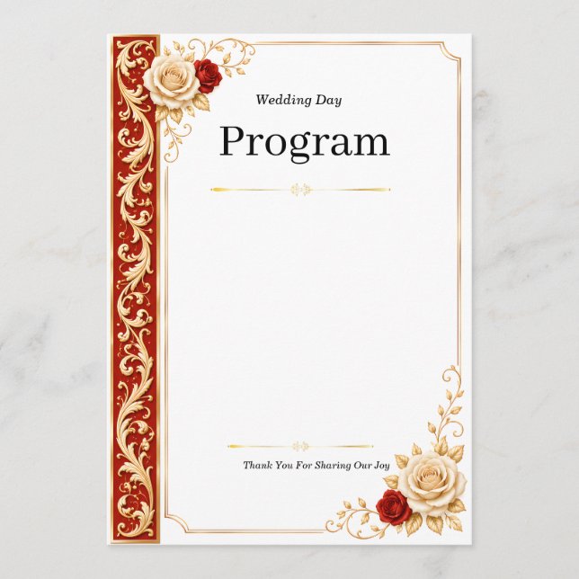 Borde de Invitación y Programa Floral Barroco Vint (Anverso)