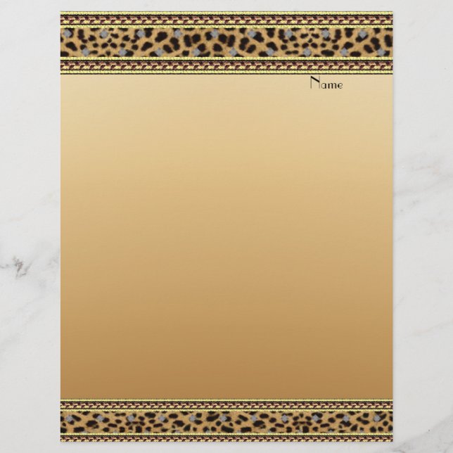 Borde de leopardo dorado con membrete (Anverso)