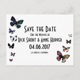 Borde de mariposa, guardar la tarjeta postal Boda 