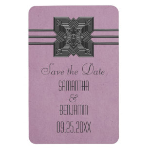 Borde de Medallón Salvar el imán de fecha, Lilac