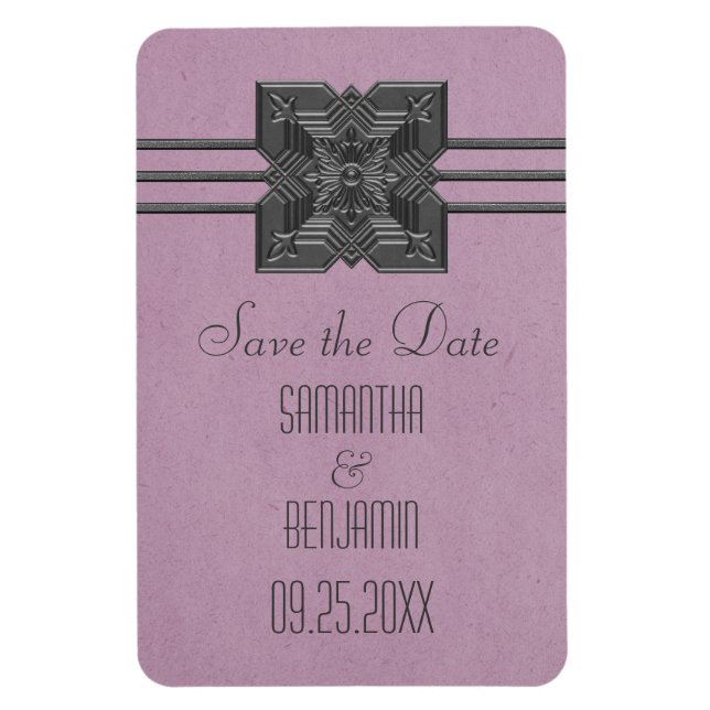 Borde de Medallón Salvar el imán de fecha, Lilac (Vertical)