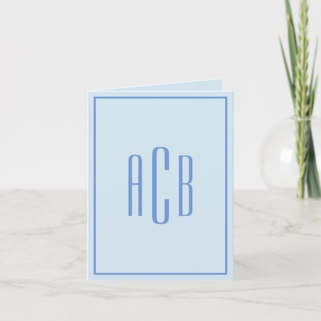 Borde de monograma azul de tres letras verticales (Anverso)