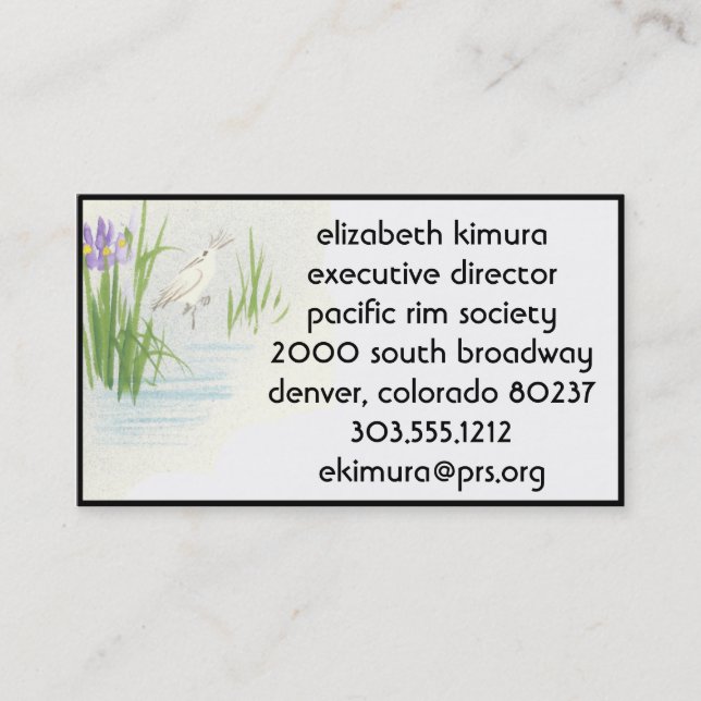 Borde de tarjetas de negocios de estilo asiático d (Anverso)