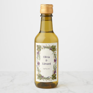 Borde de viña de vino botánico vintage