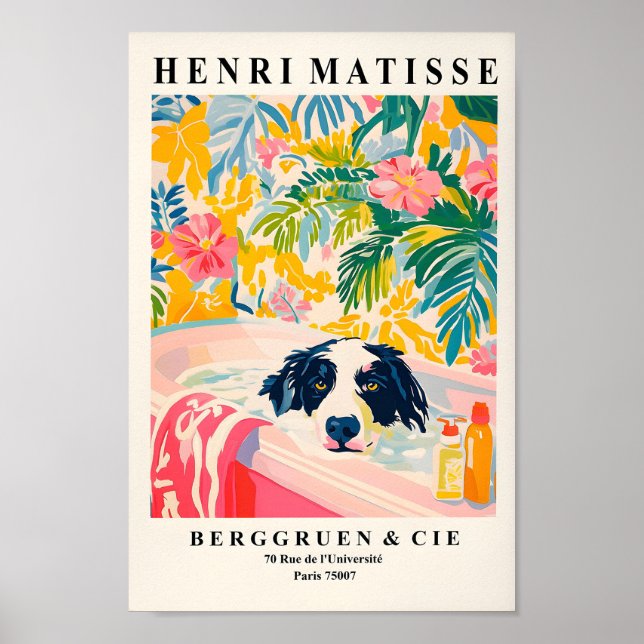 Borde del arte de la pared del collie, Poster esté (Frente)