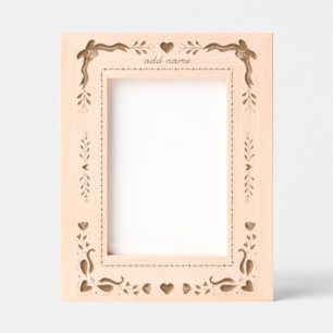 borde floral del marco cardiaco femenino