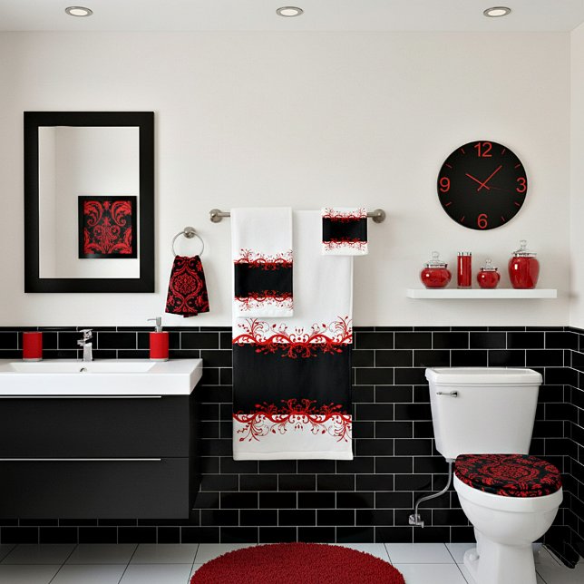 Borde florido negro y rojo (Subido por el creador)
