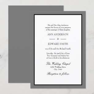 Borde negro gris - Invitación a la boda de novias