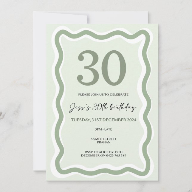 Borde ondulado 30.ª invitación (Anverso)