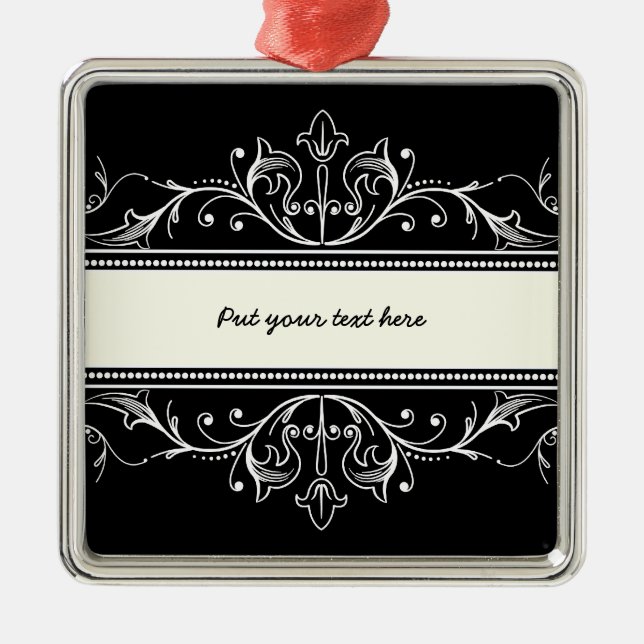 Borde ornamental ornamento personalizado blanco ne (Frente)