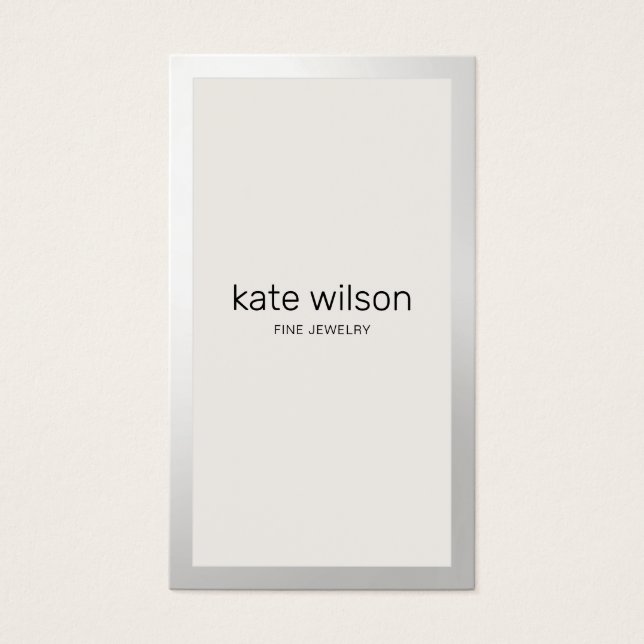 Borde plateado simple color beige (Frente)