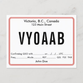 Borde retro de tarjeta QSL