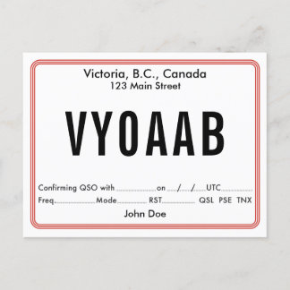 Borde retro de tarjeta QSL