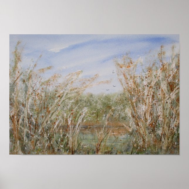 Borde salvaje de la impresión de acuarela de estan (Frente)