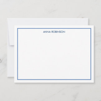 Borde simple en tarjeta de nota plana azul