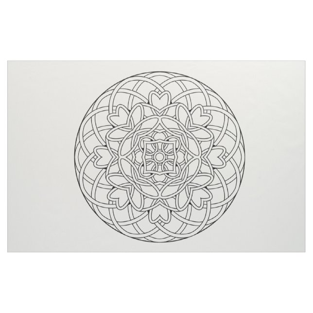 Borde su propia tela abstracta de la mandala ("Cuarto gordo" (fat quarter))