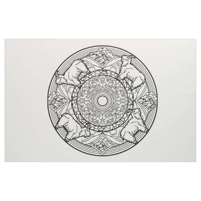 Borde sus propias cabras de la tela de la mandala ("Cuarto gordo" (fat quarter))