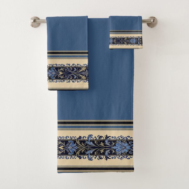 Borde Victoriano Azul y Dorado (In situ)