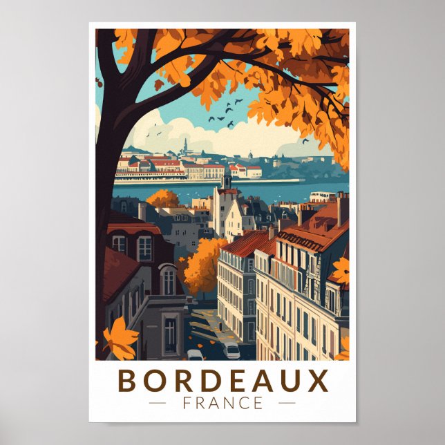Bordeaux France Viajes de arte Vintage (Frente)