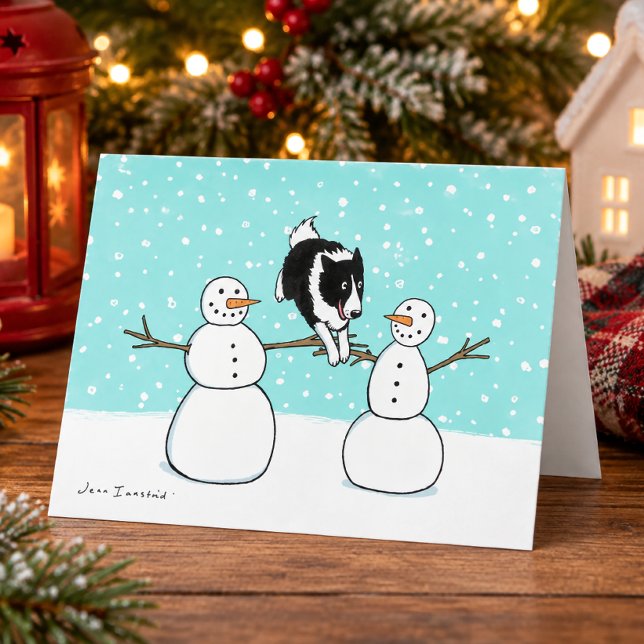 Border Collie con muñecos de nieve | Navidad de Ag (Subido por el creador)