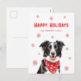 Border Collie Pañuelo Rojo Corazón Navidad 