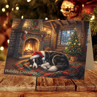 Border Collie Santa Perro Navidad Acogedor Doblez