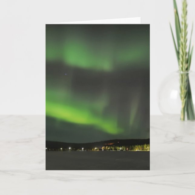 Borealis de la aurora en la tarjeta de (Anverso)