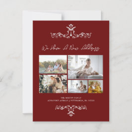 Borgoña 5 fotos Ornate Moving Invitación