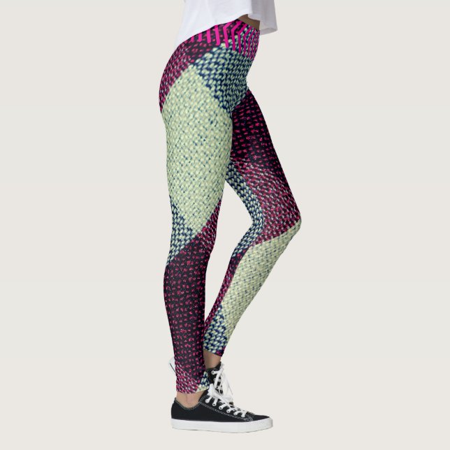 Borgoña Borde V-Stripes Leggings (Derecha)