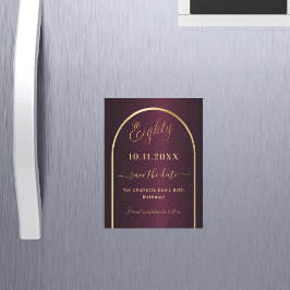 Borgoña cumpleaños 80 Salven el imán de la fecha