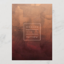 Borgoña de lujo y Rubor que casan la invitación