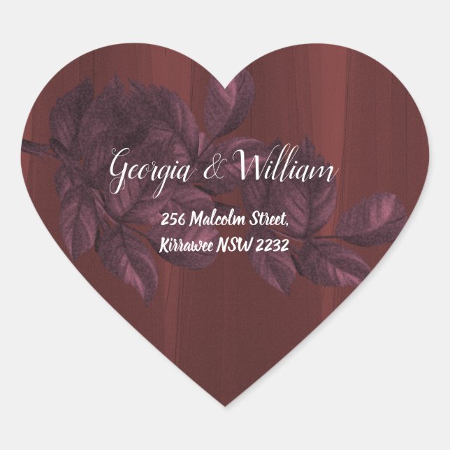 Borgoña deja a Pegatinas de direcciones rusticas a (Anverso)