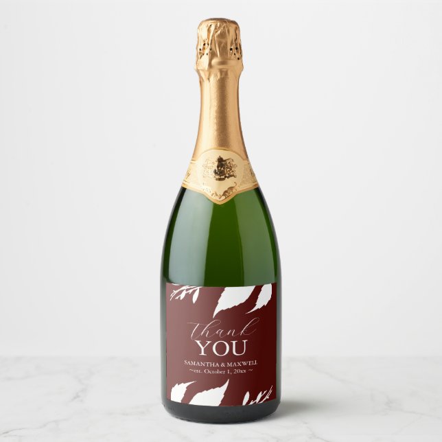 Borgoña deja pegatinas de bodas de champán (Anverso)