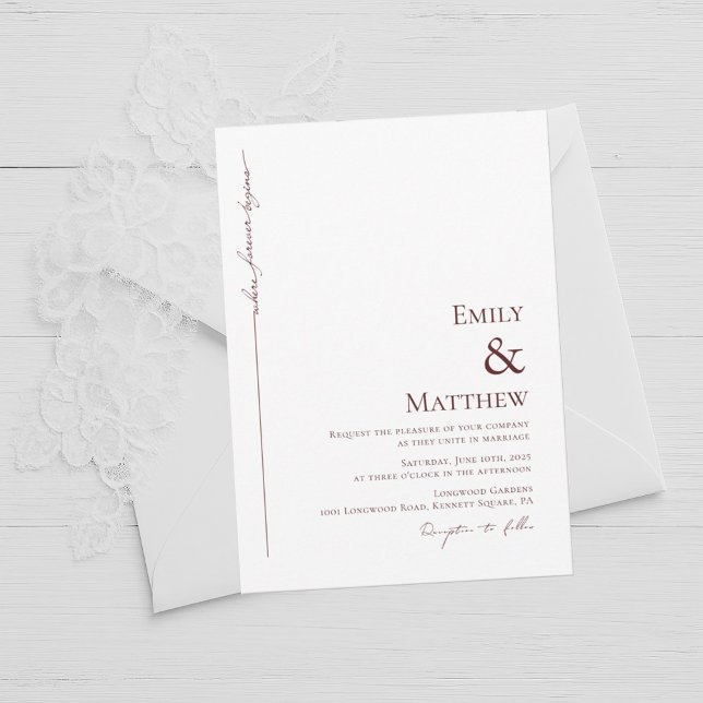 Borgoña Donde Siempre Comienza Invitación A La Bod (Subido por el creador)