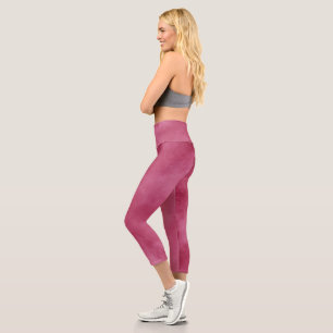 Borgoña Efecto de nube de Rubor Capri Leggings