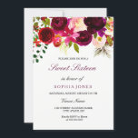 Borgoña Floral Boho Dulce Dieciséis Invitaciones<br><div class="desc">Borgoña Floral Boho Dulce Dieciséis Invitaciones Colección de Coincidencia en Niche y Nest Store. Moda Boho color rojo burgundy agua floral Hermoso ilustracion acuarela pintado a mano</div>