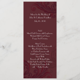 Borgoña Flourih Skinny Boda Table Menu