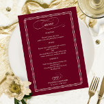 Borgoña Marsala Elegant Wedding Menu<br><div class="desc">Borgoña Marsala Elegant Wedding Menu</div>