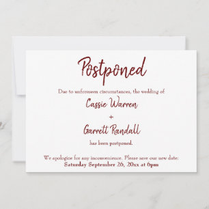 Borgoña postergó la Invitación Boda