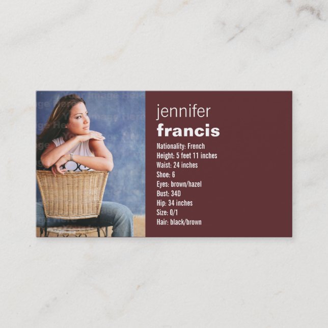 Borgoña que cruza la mini tarjeta de los comp (Anverso)