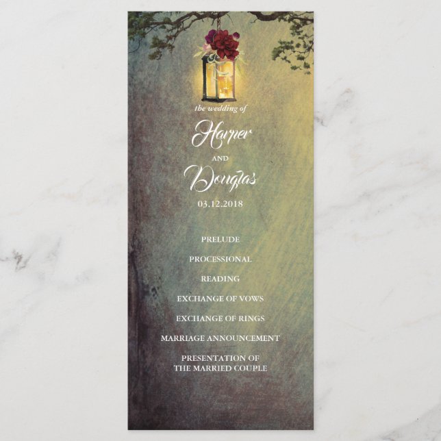 Borgoña rojo floral luz de linterna Programas de b (Anverso)