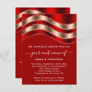 Borgoña Rosa de código QR Boda ducha de novia rojo