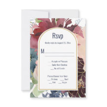 Borgoña, Rosa, Navy Gold Arch RSVP