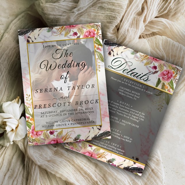 Borgoña Rubor Elegant Vellum Wedding Invitación (Subido por el creador)